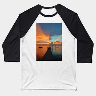 Fire & Ice - Spectacular Colorful Sunset on the Bay Baseball T-Shirt